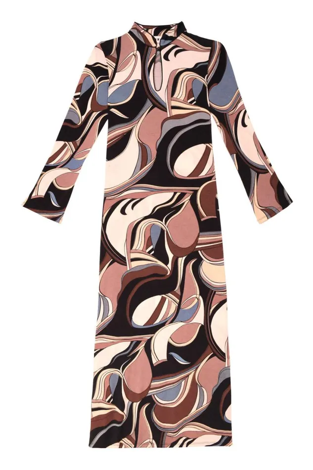 Women RIXO All Clothing Aiko Jersey Dress Swirl Mauve
