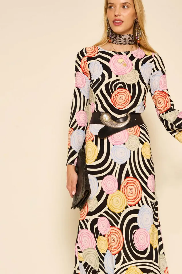 Women RIXO All Clothing Alondra Silk Midi Dress Whirlpool Floral Multi