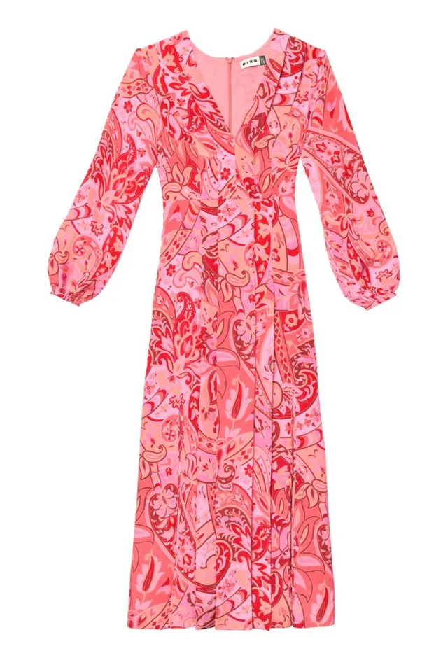 Women RIXO All Clothing Camellia Midi Dress Grace Paisley Magenta