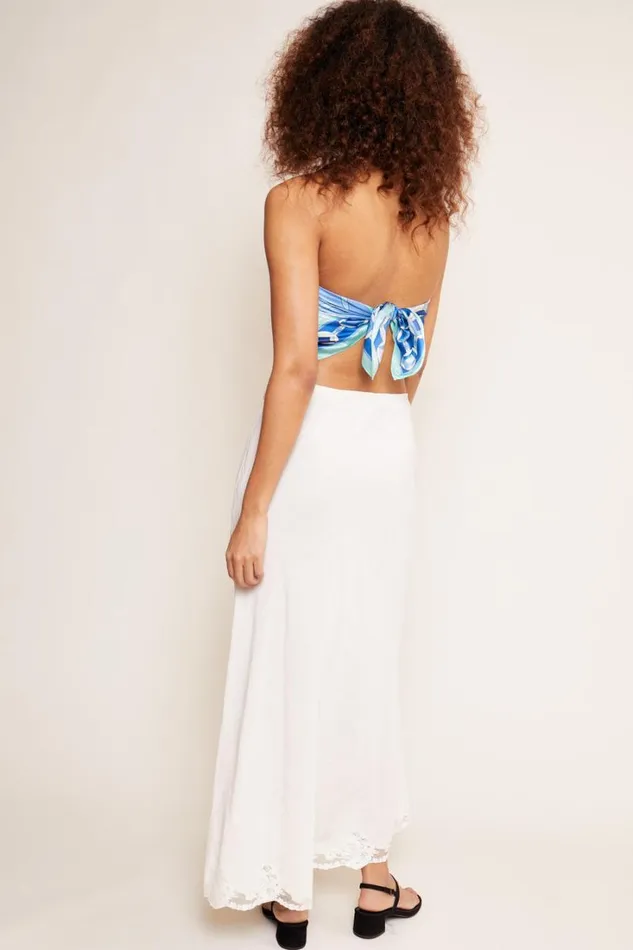 Women RIXO All Clothing Crystal Midi Skirt Cream