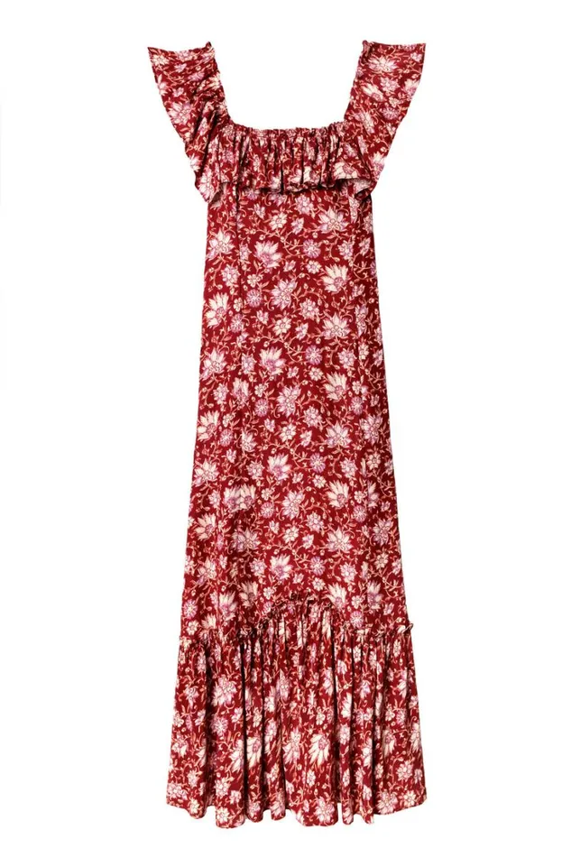 Women RIXO All Clothing June Midi Dress Jaipur Floral Red