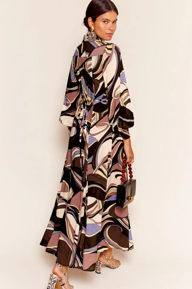Women RIXO All Clothing Maddison Shirt Dress Swirl Mauve