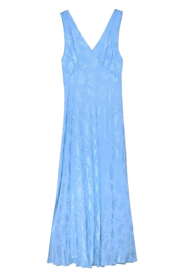 Women RIXO All Clothing Sandrine Midi Dress Daisy Jacquard Blue