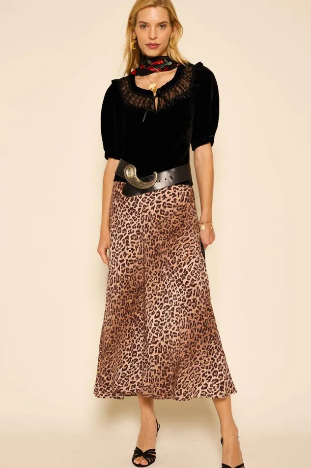 Women RIXO All Clothing Yvonne Velvet Top Black