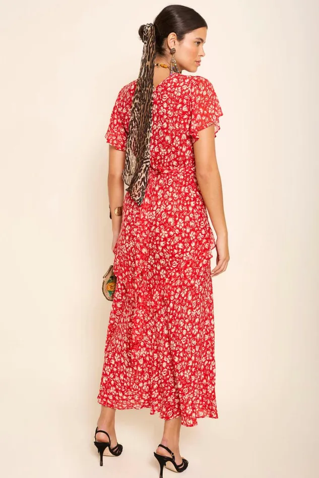 Women RIXO Last Chance Evie Midi Dress Amelie Floral Red