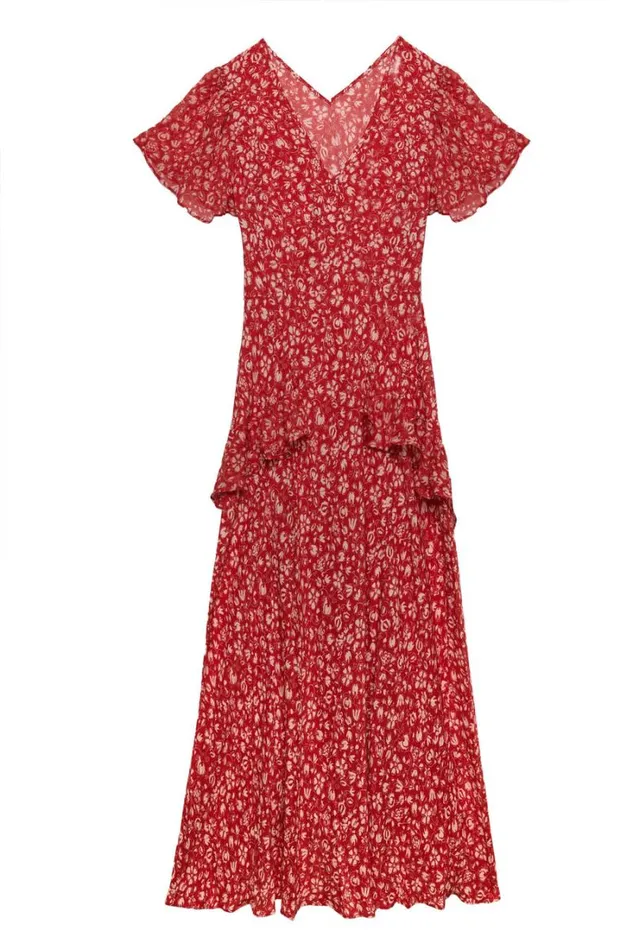 Women RIXO Last Chance Evie Midi Dress Amelie Floral Red