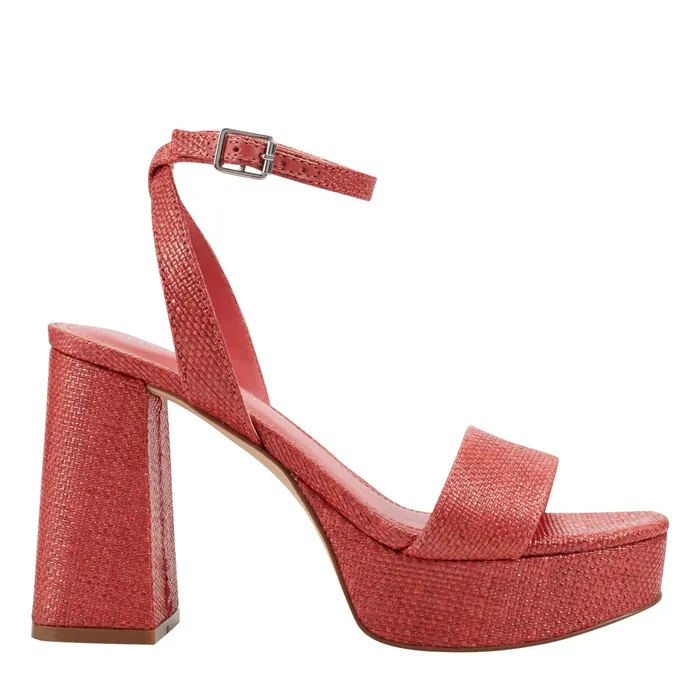 Women Sadel Platform Sandal Medium Red Marc Fisher Sandals