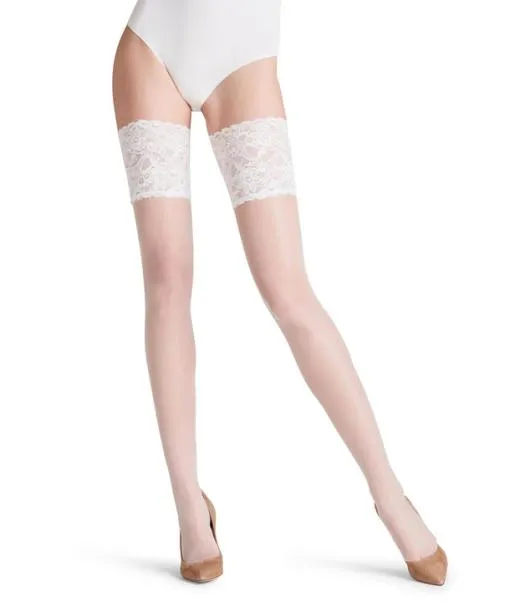Women Seidenglatt 15 DEN Women Stay Ups White FALKE Thigh Highs