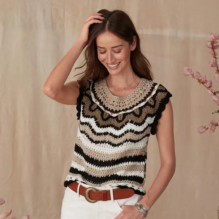 Women Selah Sweater Black Tan Sundance Catalog Sweaters