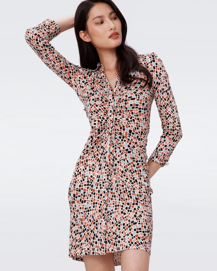 Women Sheska Dress Mosaic Neutral DVF Dresses