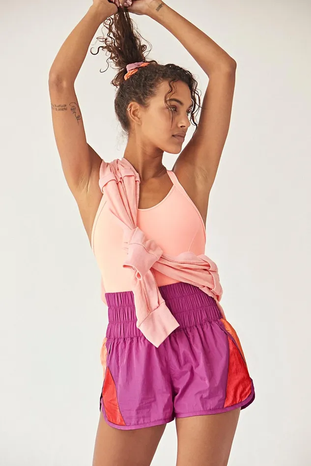 Women Shorts Free People The Way Home Colorblock Shorts Vivacious Violet Combo