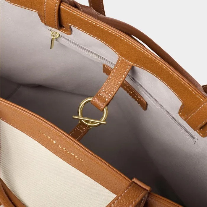 Women Shoulder Bags Katie Loxton Siena Canvas Tote Bag In Cognac