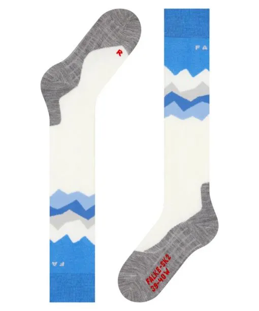 Women SK2 Crest Women Skiing Kneehigh Socks Blue Note FALKE Ski Socks