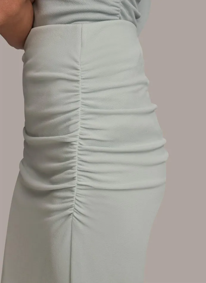 Women Skirts Donna Karan SLIM RUCHED SIDE SKIRT Blue Frost