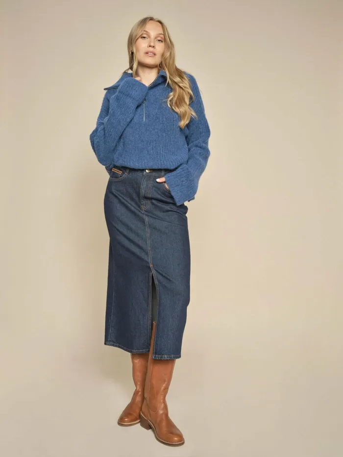 Women Skirts MOS MOSH MMMella Rinse Denim Skirt Dark Blue