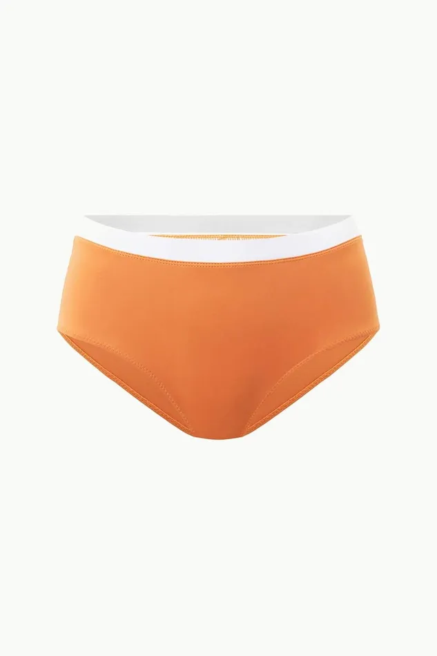 Women STAUD Bikinis DEVON HIGH RISE BIKINI BOTTOM NECTARINE WHITE