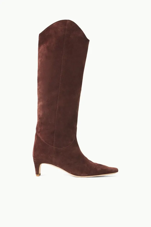 Women STAUD Boots WESTERN WALLY BOOT MAHOGANY SUEDE