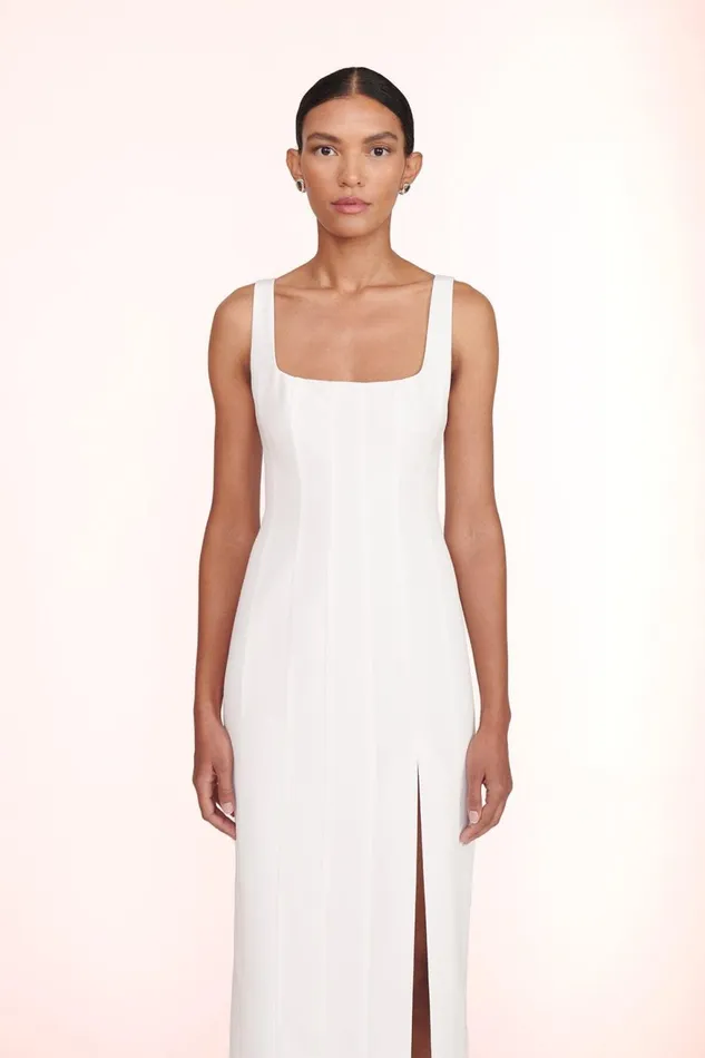 Women STAUD Bridal Dresses PORTRAIT DRESS WHITE