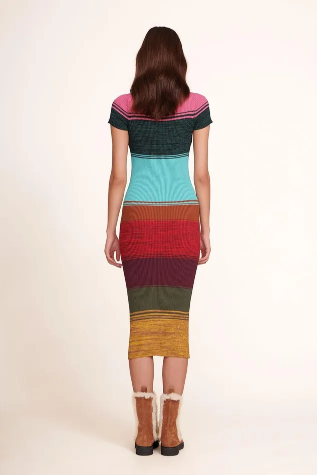 Women STAUD Knits COLLEEN DRESS MOSAIC STRIPE Women STAUD Knits COLLEEN DRESS MOSAIC STRIPE
