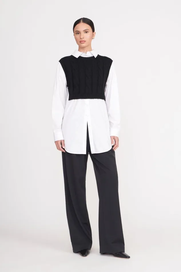 Women STAUD Knits COOPER TOP BLACK WHITE Women STAUD Knits COOPER TOP BLACK WHITE
