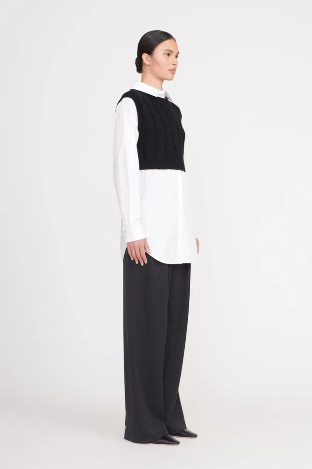 Women STAUD Knits COOPER TOP BLACK WHITE Women STAUD Knits COOPER TOP BLACK WHITE