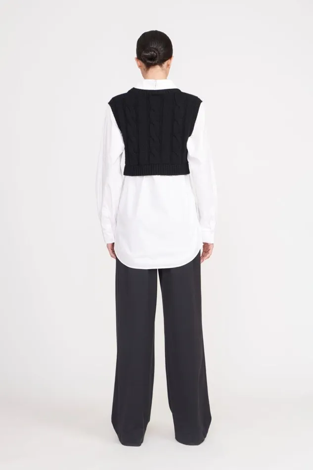 Women STAUD Knits COOPER TOP BLACK WHITE Women STAUD Knits COOPER TOP BLACK WHITE