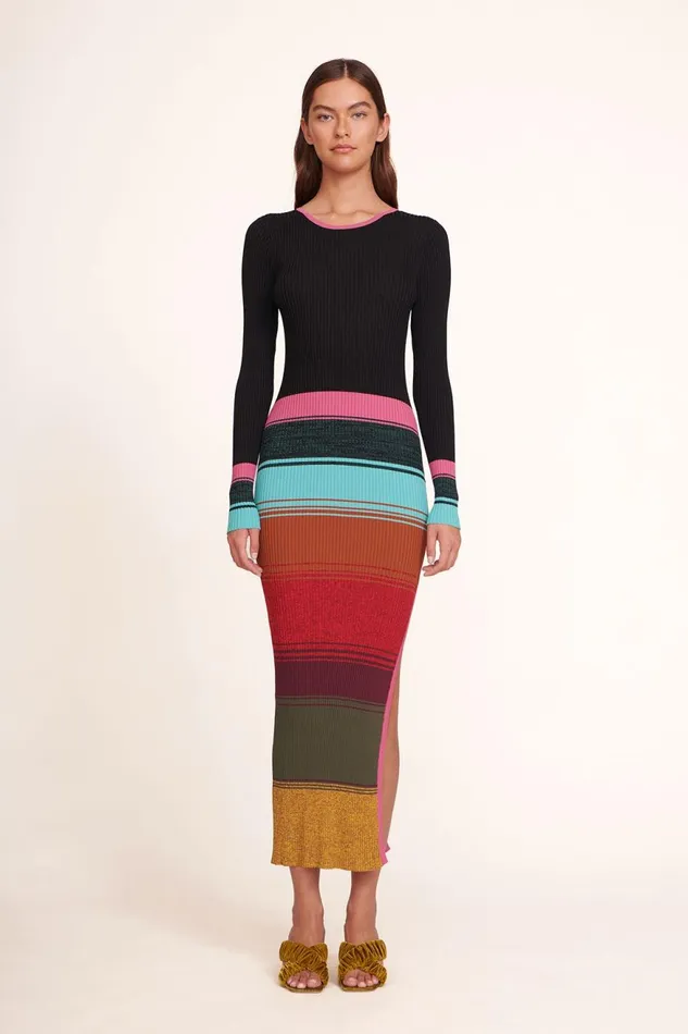 Women STAUD Knits EDNA DRESS MOSAIC STRIPE