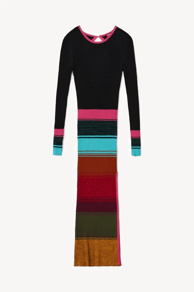 Women STAUD Knits EDNA DRESS MOSAIC STRIPE