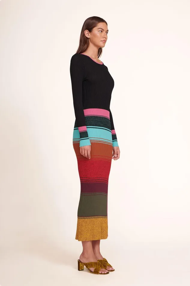 Women STAUD Knits EDNA DRESS MOSAIC STRIPE