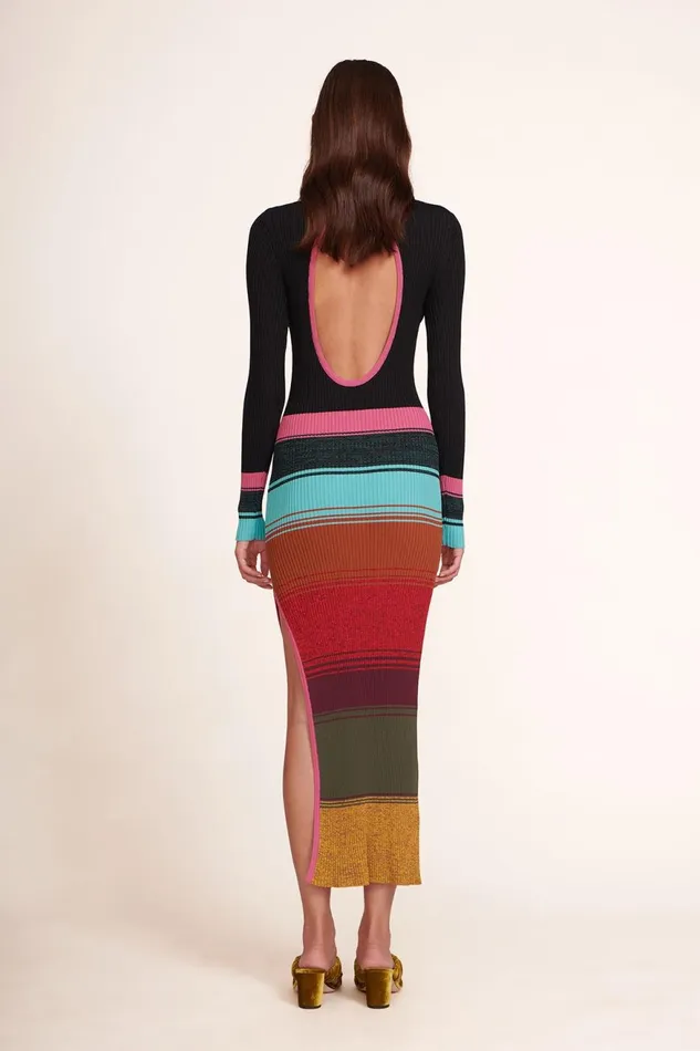 Women STAUD Knits EDNA DRESS MOSAIC STRIPE