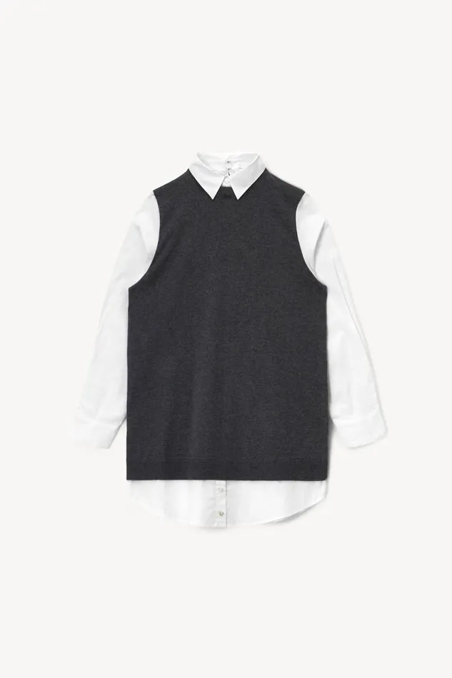 Women STAUD Knits FERN DRESS GREY WHITE