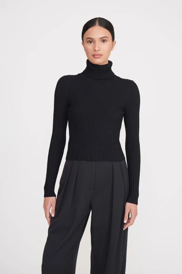 Women STAUD Knits JACE TOP BLACK