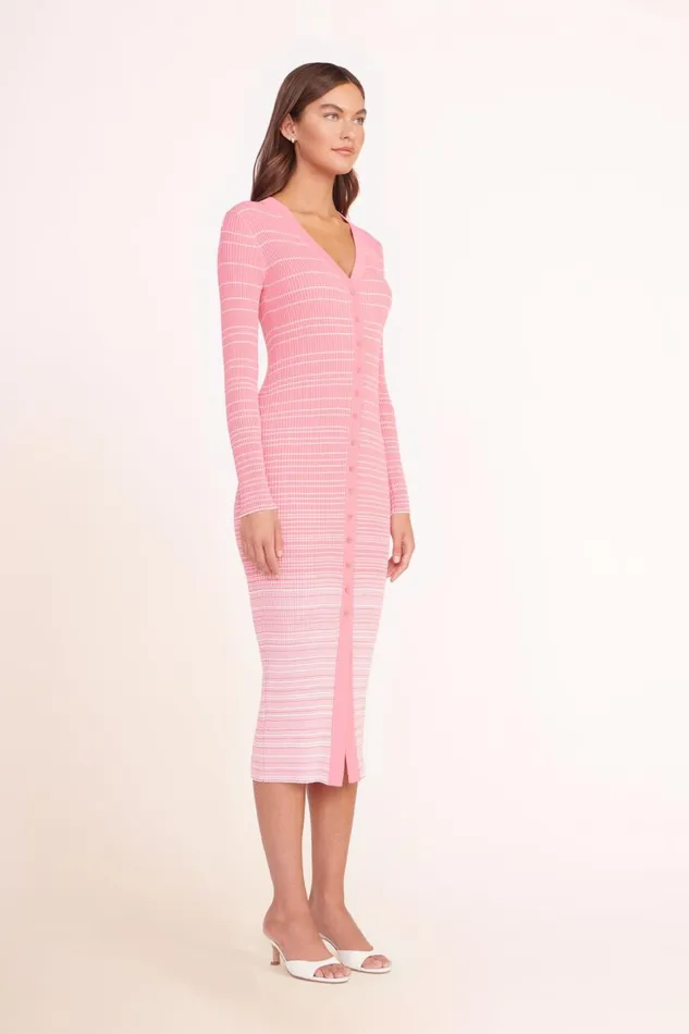 Women STAUD Knits SHOKO SWEATER CORAL PINK WHITE