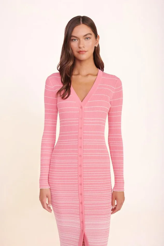 Women STAUD Knits SHOKO SWEATER CORAL PINK WHITE