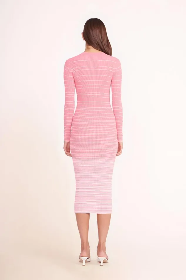Women STAUD Knits SHOKO SWEATER CORAL PINK WHITE