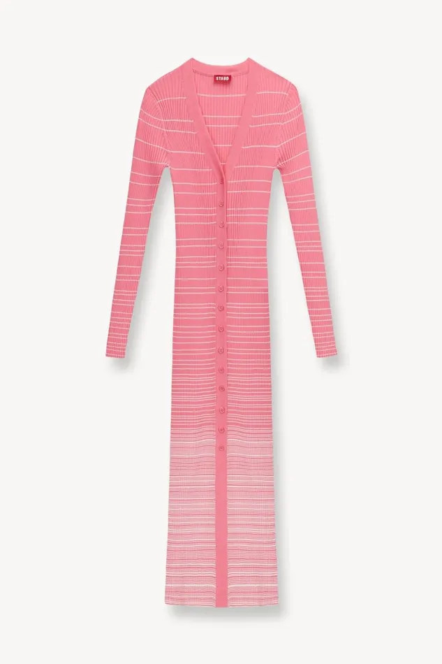 Women STAUD Knits SHOKO SWEATER CORAL PINK WHITE