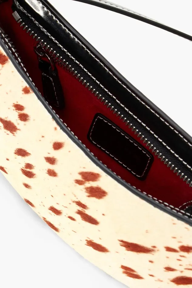Women STAUD Shoulder OLLIE BAG CREAM HAIRCALF