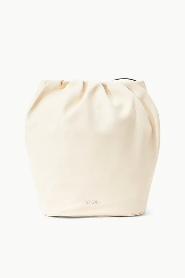 Women STAUD Shoulder VALENTINA BUCKET BAG CREAM