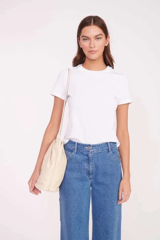 Women STAUD Shoulder VALENTINA BUCKET BAG CREAM