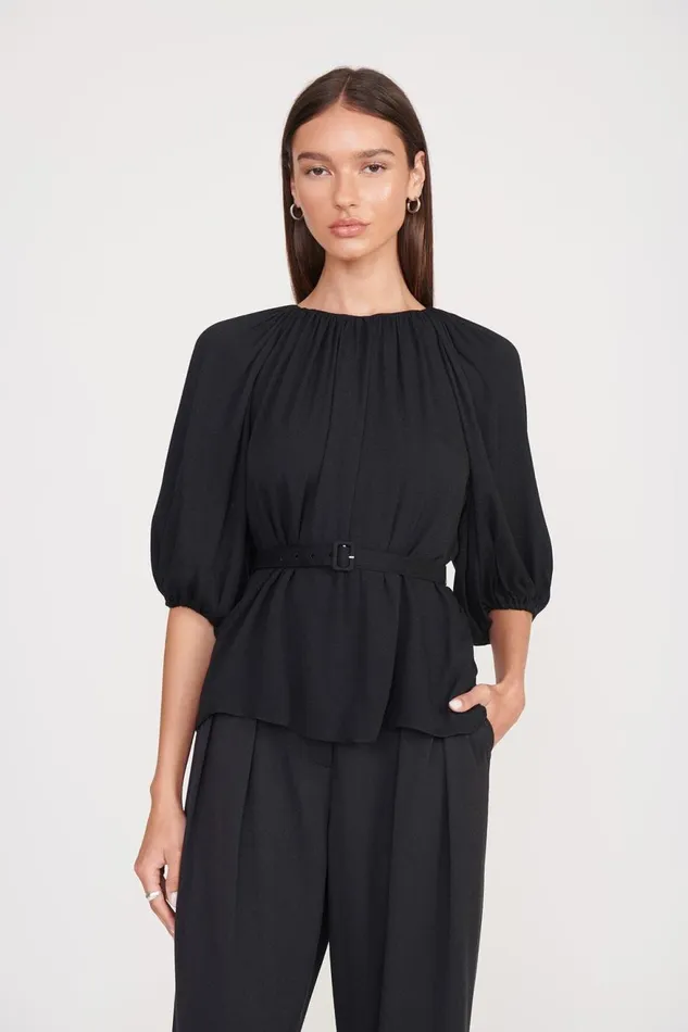 Women STAUD Tops ARLO TOP BLACK