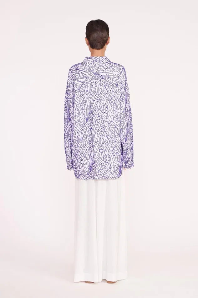 Women STAUD Tops MELODY TOP BLUE PALM Women STAUD Tops MELODY TOP BLUE PALM