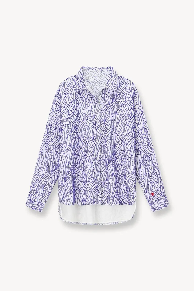 Women STAUD Tops MELODY TOP BLUE PALM Women STAUD Tops MELODY TOP BLUE PALM