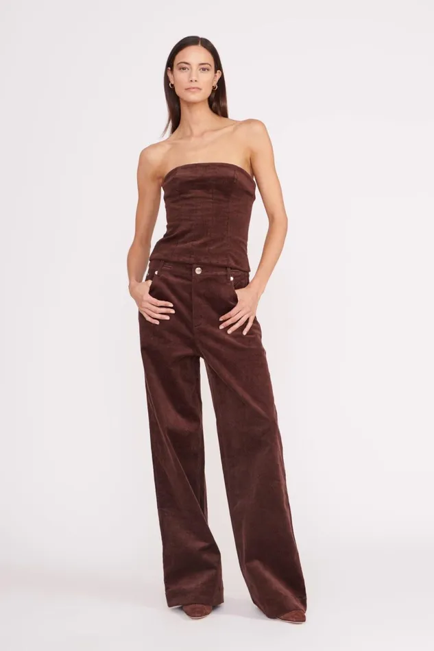 Women STAUD Tops WOODGRAIN TOP MAHOGANY Women STAUD Tops WOODGRAIN TOP MAHOGANY