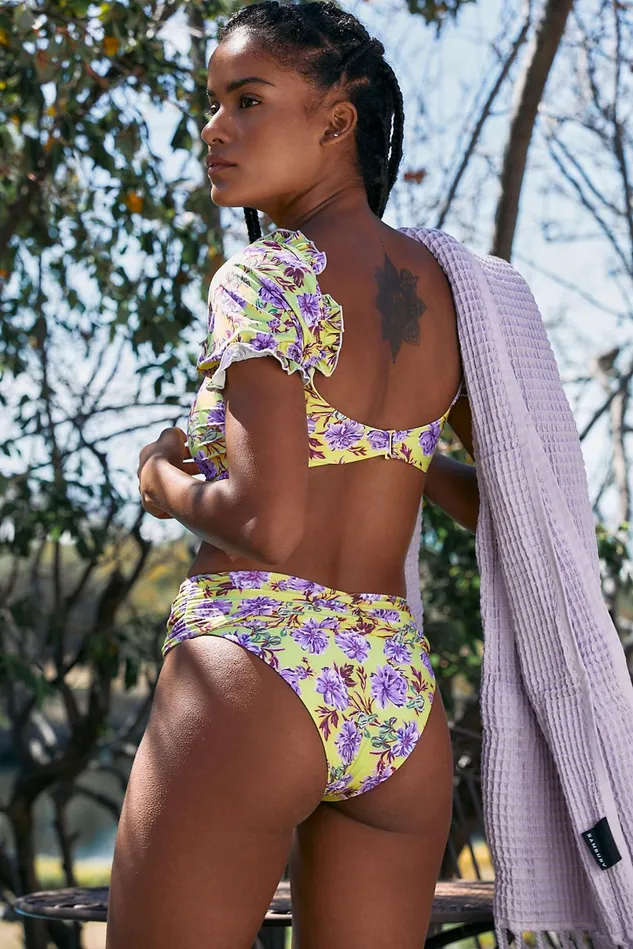 Women Sun Suits Free People Lana Bikini Top Lime Punch Gardenia