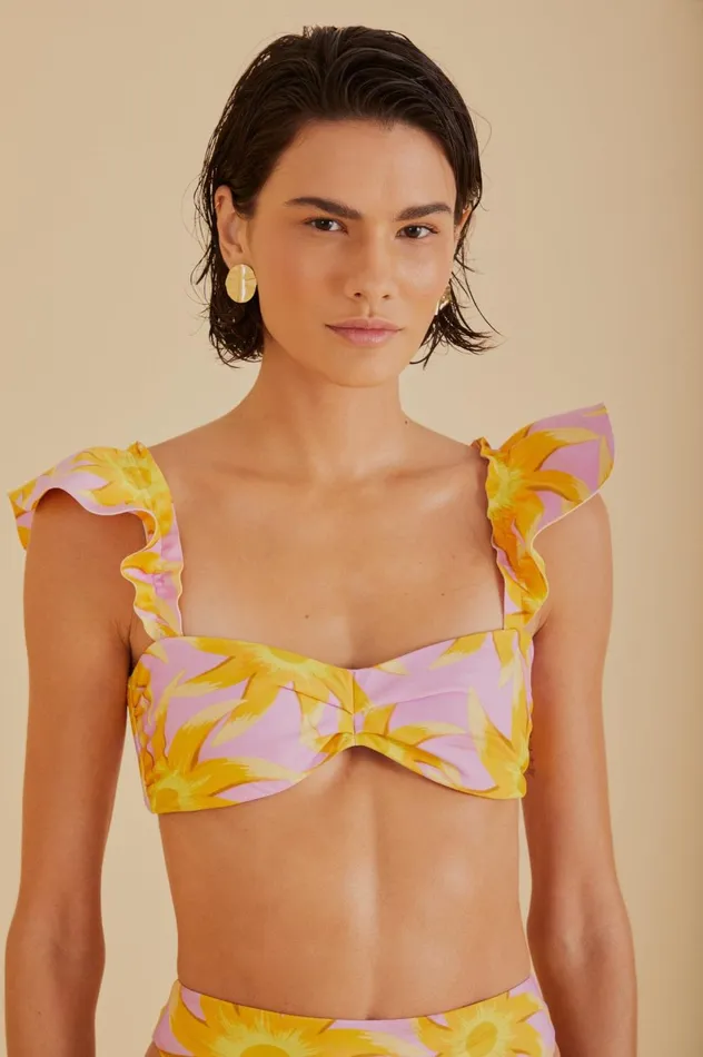 Women Sunny Side Bandeau Bikini Top Sunny Side Lilac FARM Rio Bikinis