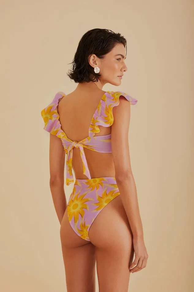 Women Sunny Side Bandeau Bikini Top Sunny Side Lilac FARM Rio Bikinis