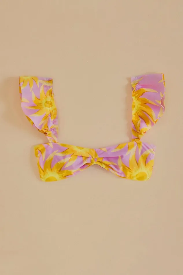 Women Sunny Side Bandeau Bikini Top Sunny Side Lilac FARM Rio Bikinis