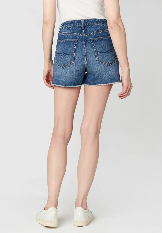 Women Super High Rise Joanna Contasted Blue Shorts Indigo Buffalo David Bitton Shorts and Skirts