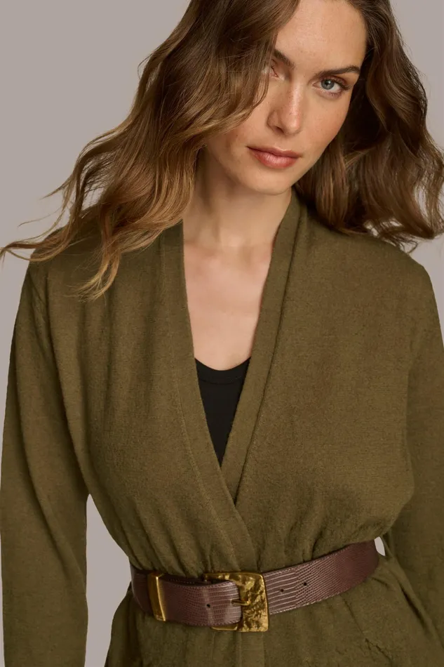 Women Sweaters And Tops Donna Karan BELTED SWEATER Beech