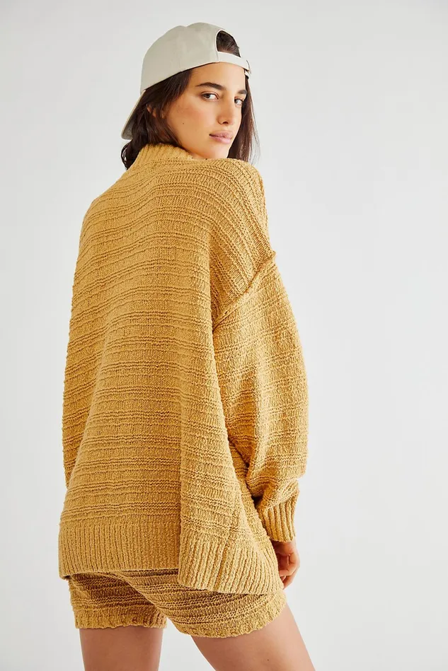 Women Sweaters Free People Malibu Boo Sweater Set Butter